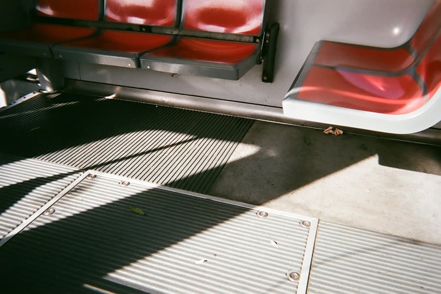 Photo of empty seats on a train
